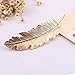 Tinksky Leaf Shaped Hair Clip Pin Claw Headwears Hair Accessories Pack of 2 (Golden+Silver)