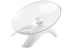 Tabanzhe Flying Saucer Hamster Wheel,Silent Spinner Non Slip Exercise Wheel Stable Pets Run Wheels for Small Pets Guinea Pig Chinchilla Gerbils Mice(White)