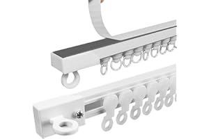 WOGTITYI 30-420cm Vorhangschiene Selbstklebende Gardinenschiene, for Wandmontage / Deckenmontage, mit stummen Rollen, für Vorhänge, Duschvorhang, Raumteiler, Wohnmobil-Vorhang ( Color : Ceiling , Size : 2.0m(6