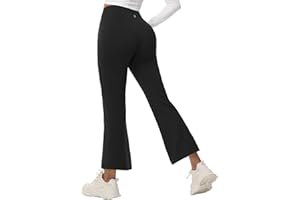 baleaf Thermo Hose Damen Thermo Leggings mit Taschen Wanderhose Wasserabweisend Bootcut Leggings Schlaghose Warm Winterhose XS-2XL
