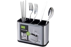 FUYTERY Soporte para Utensilios de Cocina de Acero Inoxidable Organizador de Palillos Escurre Cubiertos Cubo de Almacenaje Utensilios de Cocina Herramienta de Cocina