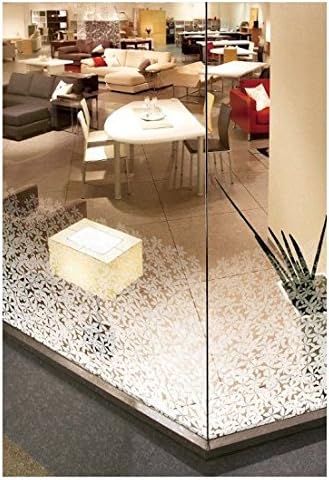 Active Film Patterned Decorative White Frosted Window Film - Privacy Frosted Glass Film Flowers Pattern 1m x 90cm