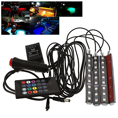 Preisvergleich Produktbild 4x Lichtleiste Innenraumbeleuchtung Fußraumbeleuchtung Ambientebeleuchtung 9LED