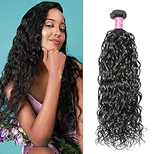 Nadula Brazilian Hair Water Wave 8A Grade 100% Unprocessed Virgin Human Hair 1 Bundle Deal Wavy Hair Extensions Natural Color (10inch)
