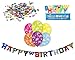Produktbild Happy Birthday Geburtstags-Deko-Set (4tlg), Girlande 6x-Ballons Geburtstags-Kerzen Konfetti