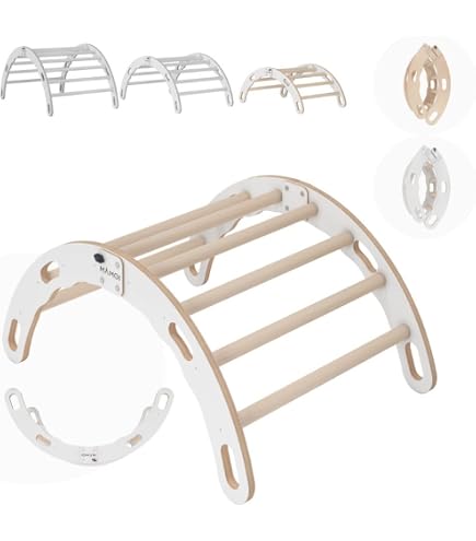 Joyz Structure à Grimper 4 en 1, Kit 3x Arche à Grimper Planche de