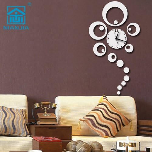 JJTYY Acrylic size circle minimalist art wall charts DIY wall clock clocks, black