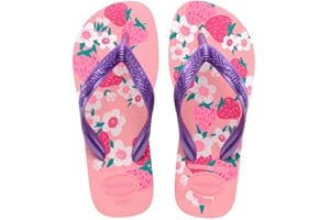 Havaianas - Kids Flores, Comfortable, Durable, and Fun Flip-Flops, Floral-Print Sole, Metallic Straps, and Non-Slip Sole, Girls