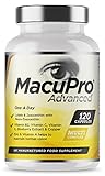 Advanced MacuPro Eye Supplement - 120 Capsules - Zeaxanthin, Meso Zeaxanthin, Lutein, Blueberry Extract Plus Vitamins and Minerals - Premium UK Made - 4 Months Supply - Vegan Friendly