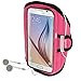 Produktbild igadgitz Wasserabweisend Pink Sports Jogging Armband Laufen Fitness Oberarmtasche für Samsung Galaxy S6 SM-G920 & S7 SM-G930