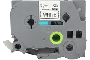 BROVACS 1 opakowanie czarno-białej laminowanej taśmy etykietowej kompatybilna z drukarką etykiet Brother P-Touch TZ 261 TZe 261 36 mm 1 1/5.1 cm OPA4261