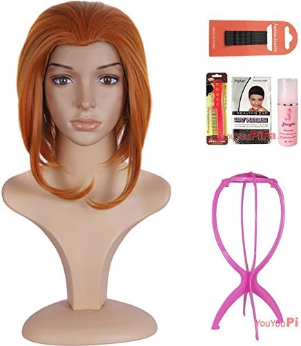 Wiged Anime Cosplay Wigs, Orange, Orange, Yellow, Golden, Short Hair Wig,Orange (X War Police) Five Piecesstealth Performance Party Of Realistic And Natural Fashion