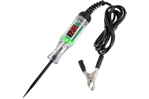 HUAREW Tester del Circuito 3-48V del Cavo del Fusibile con display a LED, cavi a molla, strumento penna Per testare i circuiti automobilistici