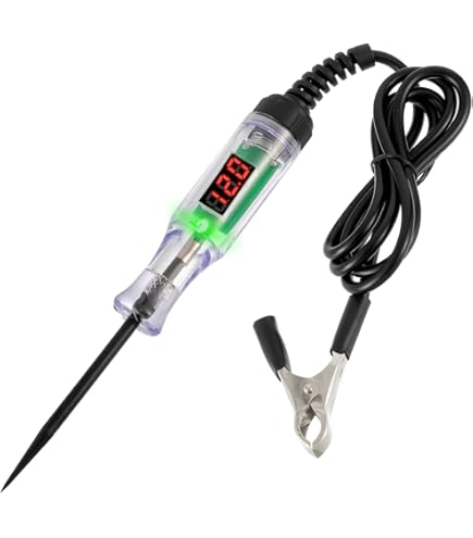 auto Spanningstester schakeling testpen 3-48V DC met controlelampje volttester digitaal LCD circuittester krokodillenklem