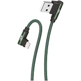 Linktech K593 Safe iPh Lightning 90 Derece Data/Şarj Kablosu 3A 1.5mt Yeşil