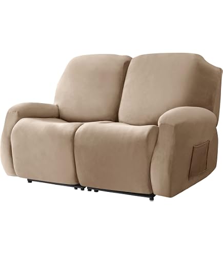 Fodere Per Sedie Reclinabili Extra Large In Velluto - Set 6 Pezzi Elasticizzato Grigio