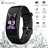 Fitness Armband,Zeerkeer Bluetooth Smartwatch Uhr mit Wasserdicht Fitness Uhr mit Touchscreen Pulsmesser für Damen Herren Kinder