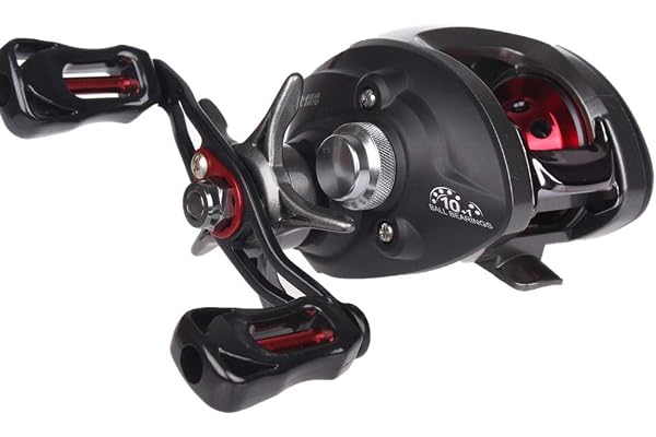 Diwa Baitcasting Moulinet de pêche Moulinet de pêche d'eau Douce d'eau salée Frein en Fibre de Carbone 18 LBS 12 + 1 Roulements à Billes blindés en Acier Inoxydable Bobine Sport Baitcast Reel