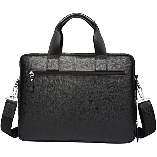 BISON DENIM Herren klassische echtes Leder Aktenkoffer Laptop Schulter Messenger Bag Business Tote