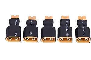 DILWE 5 szt.RC Drone Adapter męski, XT30 do XT60 konwerter baterii męski (XT30 żeński na XT60 męski)