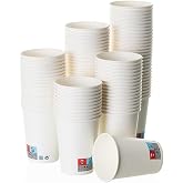 400 White Biodegradable Cardboard Disposable Cups 250cc | For coffee, infusions or water. Suitable for celebrations and offic