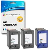 3 anos de garantía Printing Pleasure 3 XL Compatibles HP 21XL & HP 22XL Cartuchos de Tinta para Deskjet 3940 F2120 F2180 F2280 F350 F370 F380 F4180 D1460 D2360 D2460 Officejet 4315 PSC 1410 - Negro/Color Alta Capacidad