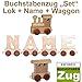 Produktbild Buchstabenzug Namens-Set Lok + Mayra + Endwaggon | EbyReo® Namenszug aus Holz | personalisierbar | Geschenk zur Geburt | Taufgeschenk | Geschenk zur Einschulung (Mayra)