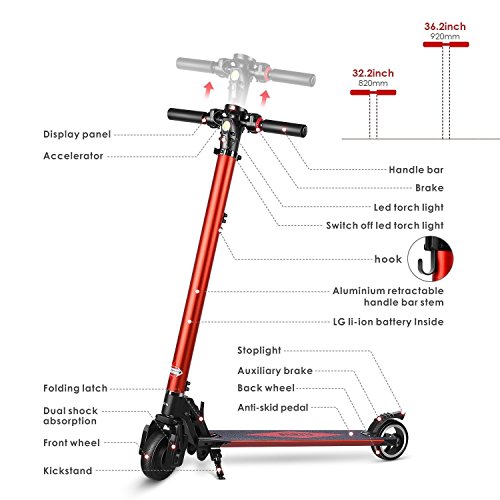 PARTU Électrique Pliable Scooter Électrique Hauteur