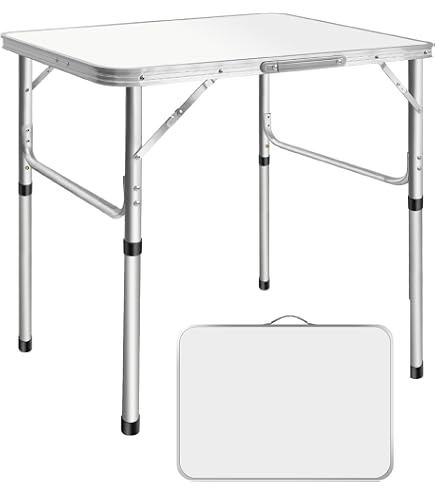 Faltbarer Campingtisch Hhenverstellbar 70/33cm  Leichter Aluminium  Klapptisch 75x55x70cm Mit Tragegriff Picknicktisch Outdoor Indoor