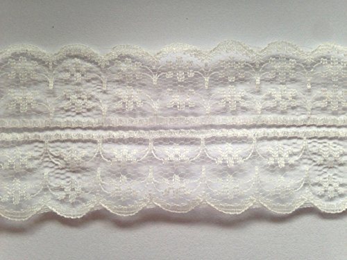 Sparkles Gems Vintage Stil, Spitze, Schleife, Band Bridal Wedding Zierrand, 47 mm Elfenbeinfarben - 3