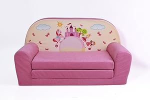 ‎FORTISLINE FORTISLINE – Kindersofa MINI ausklappbar 40x78x45cm - Kindersofa für Kinder 2in1 - Kindercouch ausklappbar - Schlafcouch aus Schaumstoff - Abnehmbarer Bezug - Viele Motive