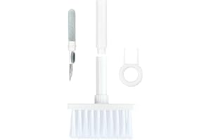 KATELUO Cepillo de Limpieza del Teclado,Limpieza de Teclado y Auriculares,Limpiador de Teclado 5 en 1,para la Limpieza del Teclado y la Limpieza del Polvo de Los Auriculares Bluetooth (A)