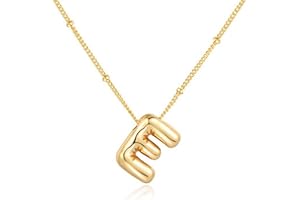 SYYHSYAL Gold Bubble Letter Necklace for Women,18k Gold Plated Balloon Initial Letter Pendant Necklace Charm Pendant Necklaces Gold Jewelry Birthday Gifts Women Teen Her Mom Grandma Wife Sister