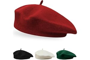 DKDXID Boina Francesa Mujer Lana Sombrero Boina Artista Parisino Gorro Francia Cálido Moderno Pintor Sombrero Otoño Vintage Clásico Boinas Mujer Invierno Boinas Niñas Redondo Wool Beret Francés 58cm