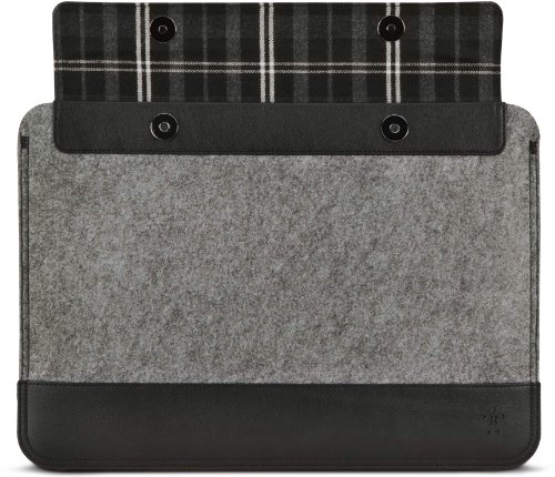 Belkin Wollfilz-Schutzhülle mit Lederelementen (geeignet für Notebooks bis 33 cm (13 Zoll)) grau - 4
