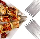 Romanticist Flache Metall Grill Spieße – 42 cm Edelstahl Grillen BBQ Stick Spieße mit Basting Pastry Pinsel – Bild 4