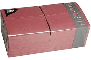 Papstar 84577 250 Servietten, 3-lagig 1/8-Falz 33 cm x 33 cm, bordeaux