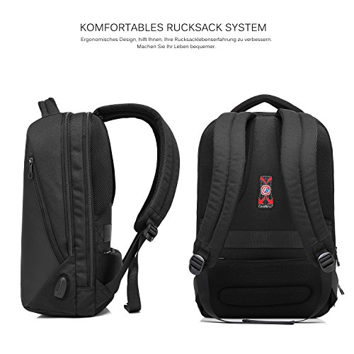 CoolBell Stadt Anti-Diebstahl Tasche mit Codeschloss Leicht Schulrucksack 15 6 Zoll Laptop Rucksack mit USB Ladeanschluss Functional Reise Knapsack Wa