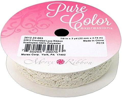 Morex Ribbons MOX2612-22.3 Crocheted Lace 7/8" X 3yd Scall Ribbon