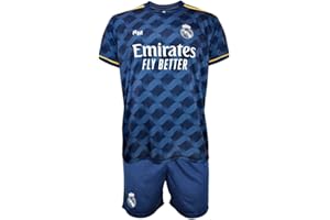 Real Madrid Conjunto Niño Camiseta y Pantalón Segunda Equipación de la Temporada 2023-2024 - Replica Oficial con Licencia Oficial - Niño