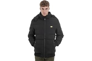 TONY BACKER Giacca da Uomo Pesante Piumino Cappuccio Rimovibile Giubbotto Caldo Casual Materiale Sintetico Antivento