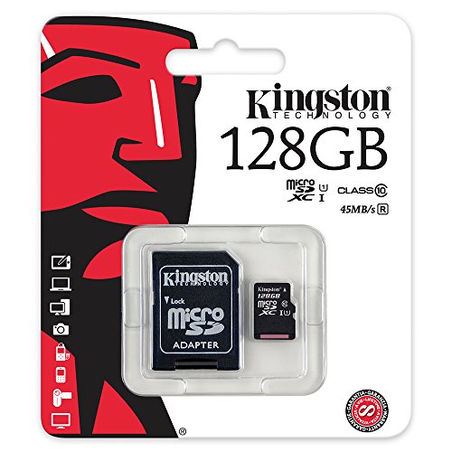 Kingston SDC10G2/128GB microSD 12 Klasse 10 bis zu 45MB/s Speicherkarte [mit SD-Adapter] - 3