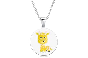 TIZU Collier pour Filles, Collier Cadeau Bijoux Pendentif Lapin Papillon Éléphant Paresseux Ange Tortue Flamant Coccinelle Dauphin Girafe Panda Abeille Koala Licorne