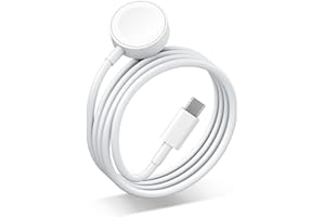 AEN ART Chargeur Apple Watch [Certifié MFi] iWatch de Charge Rapide Magnétique USB‑C Câble, sans Fil Station de Charge Rapide Magnétique Compatible Apple Watch Series 8/7/6/5/4/3/2/1/SE (1m)-Blanc