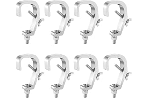 WorldLite Premium Stage Lighting Clamps - 8PCS Truss C-Clamps for DJ Par and Spot Lights, 30-50mm, Fit 1.18-2 Inch OD Tube, Heavy Duty 50kg Load Capacity