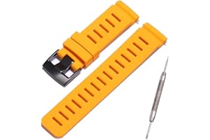 XBHSW Silikonowy pasek 24 mm, zamiennik do komputera nurkowego Suunto D5, Spartan Sport, bransoletka WHR, wodoodporna, sporty na świeżym powietrzu, gumowy pasek do zegarka, akcesoria męskie (żółty),
