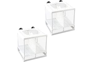 LSRVNM 2 PCS Fish Tank Isolation Net Aquarium Isolator With Partition and Suction Cup, Fish Breeding Net Aquarium Fry Hatchery Net for Isolation, Rearing, Hatching and Protecting Seedlings