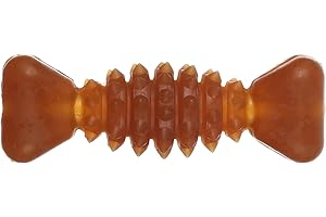 Flamingo Jouet Chien – Rubba os Brun – extrêmement Flexible – 100% Caoutchouc Naturel – L 14 × l 4,7 × H 4 cm