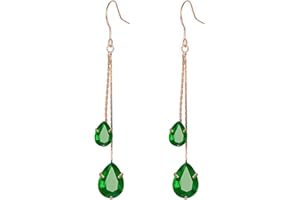 Vissen Zirconium Boucles d'oreilles Femme pendante plaqué or strass crochet boucle oreille chaine d'oreille chaîne cadeau bijoux