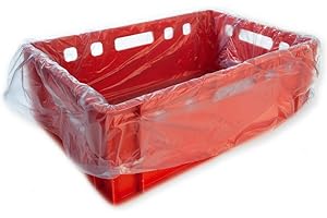 FRANZ MENSCH 500 Stück Hygostar Auskleidungssäcke für E2-Kisten | HDPE, 10my, transparent-blau, L: 65cm, B: 64cm, Fleischkistensack, Einlegesäcke, Auskleidungssäcke